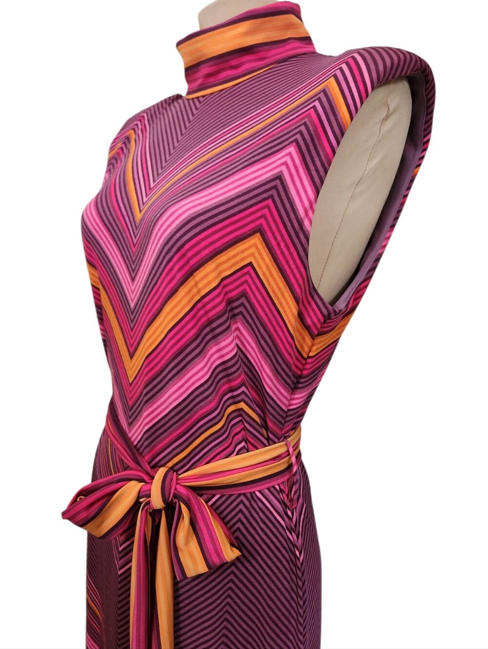 RAMY BROOK Karolina Chevron Knit Midi Dress - Size L - Picture 7 of 16